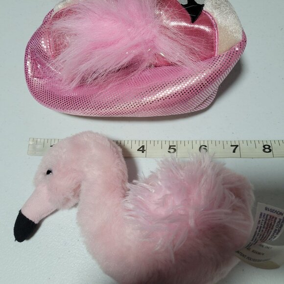 Aurora Fancy Pals Pink Flamingo Purse 7 inch Plush Handbag Stuffed Animal Bag - Picture 8 of 8